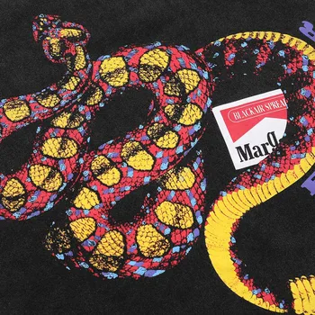 Snake Overdimensionerede Kvinder T-shirt kortærmet Sommer Besætning Hals Hipster t-shirts Bomuld Tee Sort Hvid