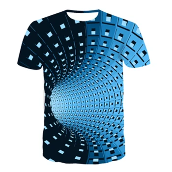 2021 nye 3D hule t-shirt Den nye 2021 sommeren 3D printet T-shirt kortærmet casual fashion sport åndbar