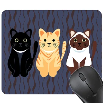 Flerfarvet Søde Tegneserie Katte Gummi, Non-Slip Værdiboks Til Bærbar Computer, Gaming Musemåtte