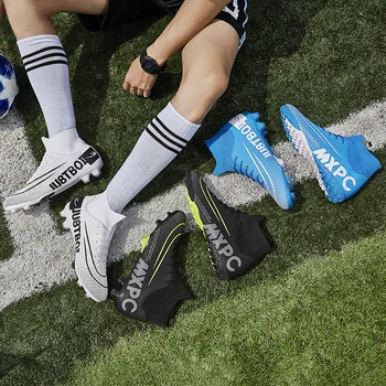 2019 forår og efterår mode nye mænds åndbar high hjælpe knækkede negle spike fodbold sko sneakers