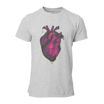 Kortærmet T-shirt til at Bære Mit Hjerte Sort Par Matchende Punk Plus Size Tøj 37752