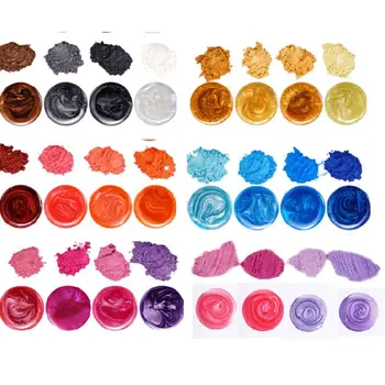 24 Stk/sæt, Glimmer Perlemors Pulver, Glitter DIY Håndværk Epoxy Pigment Gør