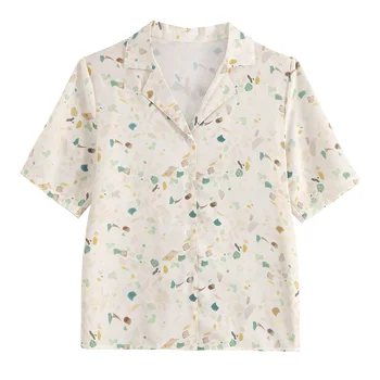 Mode Sommeren Chiffon Floral V-Hals Kvinder Bluse Casual Løs Trykt Bluser Damer Shirt, Toppe Kontor Kvindelige Blusas Camisa