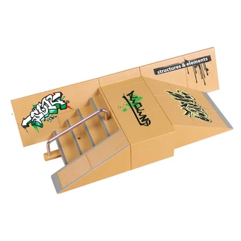Mini-Mode Finger Skate Park Rampe Kits Regn Skateboard Fingre Uddannelse Rekvisitter Spil Kids Indendørs Ekstrem Sport Toy Sæt