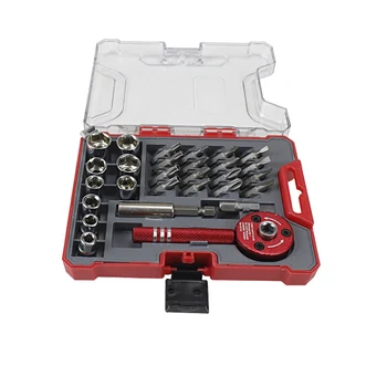 28Pcs 1/4 tommer Drev topnøgle Sæt Skralde Skruetrækker Kit MicroDriver Set Reparation Af håndværktøj