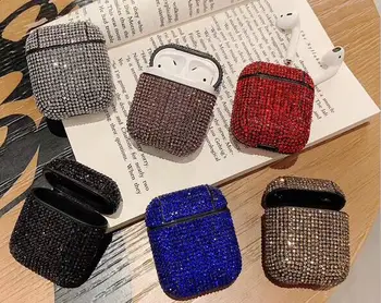 Luksus 3D Bling Sparkle Fuld Diamanter Hårdt Tilfældet For AirPods Øretelefon Sag, Rhinestones Jeweled Case til iPhone Airpods 1 2 Pro