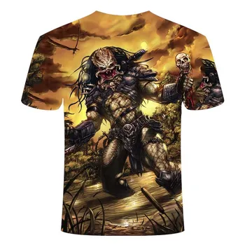 Interplanetariske predator film 3D-print t-shirt Predator 6XL mænd/kvinder kortærmet t-shirt Harajuku streetwear Par Toppe, t-Shirts