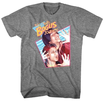 Bill TedS Falske Rejse Filmens Plakat Herre T-Shirt Telefonboks Keanu Reeves Rund Hals T-Shirt