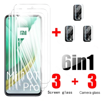 6in1 for xiaomi 10t pro glas på redmi note 10 pro max 9 9s 9 pro kamera linse skærm protektor poco f3 x3 pro nfc hærdet glas