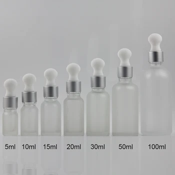 Salg godt kosmetisk emballage glas shampoo flaske 100 ml, Mat sølv glas dropper emballage