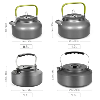 1,6 L Bærbare Kedel Vand Pot Tekande Kaffekande Indendørs Aluminium Kedel Til Te Udendørs Camping Vandreture, Picnic Pot