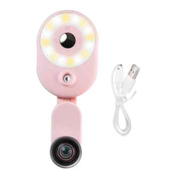 Vidvinkel Linse Live Meeting-Fyld Lys til Mobiltelefon, Kamera, Bærbare Clip-on Lampe Nat Selfie Fyld Lys