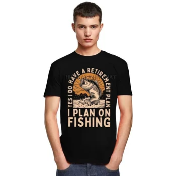 Retro Mit Fiskeri Pensionsordning T-Shirt Mænd Bomuld Sjove Fisk T-shirt Humor Fisker Tee Toppe, Korte Ærmer Citat Tshirt Gave