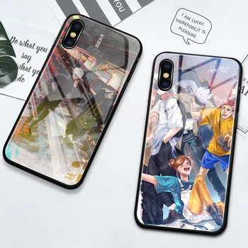 Jujutsu Kaisen Gojo Satoru Hærdet Glas Phone Case For iPhone 12 11 Pro Max antal XS Antal XR-X 6s 7 8 Plus SE 2020 Fundas Coque