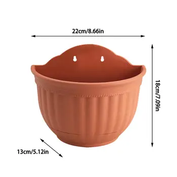 Vægtæppe Semi-cirkel Flower Pot Stærke og Holdbare Og UV-resistent Have Planter Indendørs Planter Husstand Dekoration