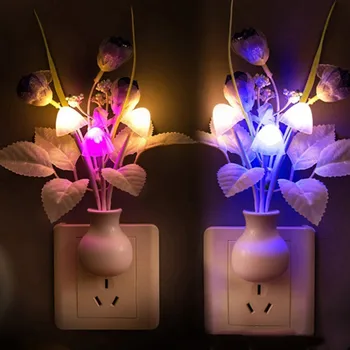 Hot Blomster, Champignon Soveværelse Indretning Light Sensation LED Nat Lys Bed Lampe Nat Lampe PLD