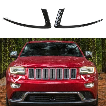 For Jeep Grand Cherokee-2016 kulfiber Front Head Light Lampe Blinke Dække Trim Dekoration Strip