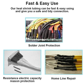 625Pcs Varme Formindske Slangesættet Kit Heat Shrink Rør Wire Wrap Forholdet 2:1 Elektrisk Kabel-Ærme Sortiment med Opbevaring Sag
