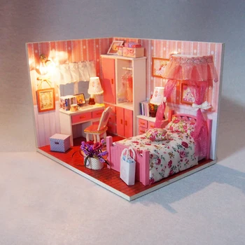 Nye DIY dukkehus Miniature, Dukkehus Med Møbler 3D Træ Dukke Hus Legetøj Til Børn, Fødselsdag, Gave, Håndlavet Kunsthåndværk Legetøj