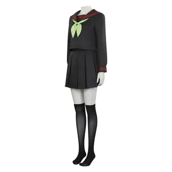 Spillet Demon Slayer Kimetsu ingen Yaiba : Hinokami Kepputan Cosplay Kostume Kamado Nezuko Skole Uniform Passer til