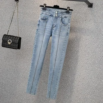 Donsignet Nye Mode Hot Diamant Jeans Feminino Slank Slankekur Elastiske Jeans Push Up Taille Haute Denim Jeans