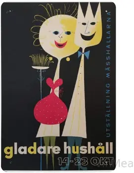 Gladare Hushall 1955 Retro Metal, Tin Tegn Plak Plakat Væg Udsmykning Kunst Shabby Chic Gave Velegnet 12x8 Tommer