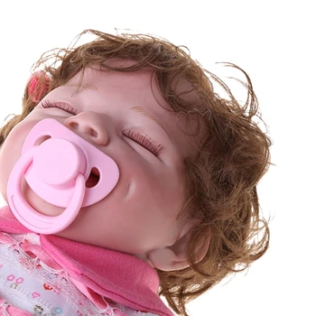 Lukkede Øjne Pink Passer til Pige Dukke 22 tommer Genfødt Gave til Babyer Realistisk Nyfødte Interaktive Dukke N7ME