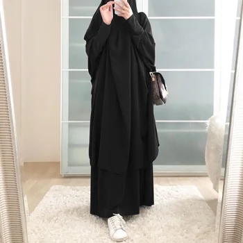 Fashionable Muslimske Kvinder, der Passer Abaya Kostume Hijab Ramadan Lang Nederdel Kjole Islamiske Etniske Gir Bab Abayeh Top Nederdel Bøn Sæt
