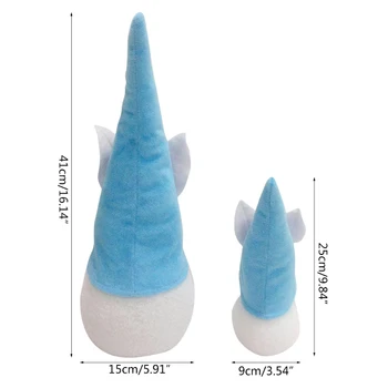 Påske Bunny Gnome-med LED-Lys Hjem Dekoration Lækkert Håndlavet svensk Tomte Elf Dukke Pynt