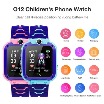 Ny Vandtæt Q12 Smart Ur Multi-funktion Børn Digitale Armbåndsur Baby Ur Telefon Til IOS Android Børn Toy Gave