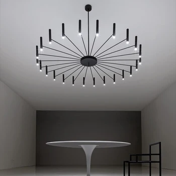 Nordeuropa Postmoderne Minimalistisk Kunst Kreative Stue Designer Paraply Form Stjerner, Sort, Rund LED Lysekrone