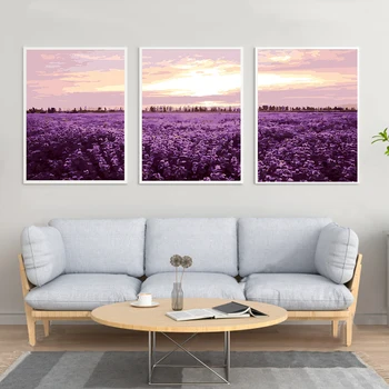 GATYZTORY 60x75cm Ramme DIY-Maleri af Antallet Lavendel Blomst Maling af numre på lærred Værelse Dekoration Digitale Maleri