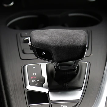 Mørk Grå Bil Gear Shift Knappen Skifter Hoved Panel Dækker Trim Alcantara Ruskind Passer til Audi A4 A5 S5 RS5 Q5 Q7 2018 2019 2020