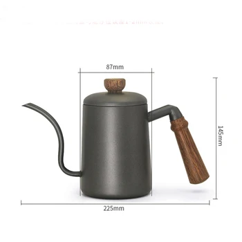 Hand punch og pot 304 rustfrit stål træ-håndtag hånd punch pot og hængende øre potten og apparat 600ML