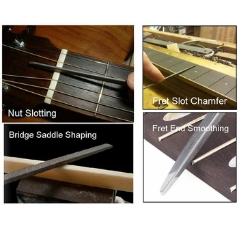 10stk Guitar Bånd Nødder Fil, der er Poleret Fil Reparation Værktøjer Professionel Guitar Violinbygger Værktøj for Håndværkere, musikinstrumenter