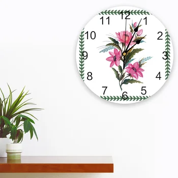 Planten Blomst, Blade Vægur Soveværelse Tavs Wall Digital Clock Stue Indretning Vægur Moderne Design