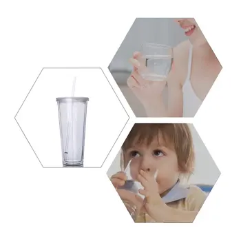 Dobbelt-lag plast anti-skoldning hånd halm cup Premium Kvalitet Akryl dobbeltvæggede Opvaskemaskine Alsidig