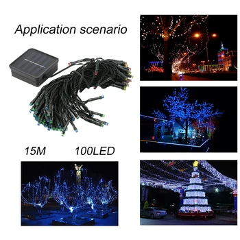 ICOCO 15M 100LED Sol-Drevne Vandtætte LED-Strygere, Lys Lavt Strømforbrug Part Jul Dekorative Lys Ornament