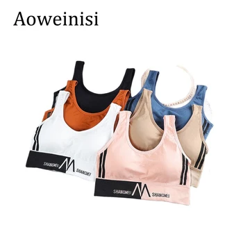 Aoweinisi Kvinders Mode Brev Tværs Backless Tanke Push Up Trænings-og Bomuld Undertøj til Kvinder Undertøj