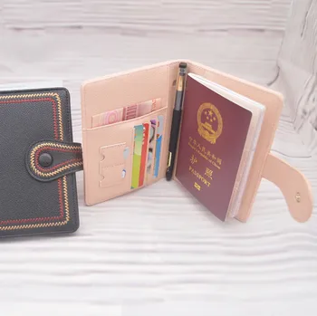 Damer, blød PU læder passport-book rejser dokument passet (med kredit card slot) kortholderen tilbehør læder etui