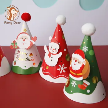 2021 Nye År Jul Hat, Barn, Voksen, rød, hvid og grøn Santa snemanden Jul Lys Hat Til julefrokost dekoration