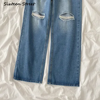 Ripped Jeans til Kvinder af Høj Talje Løs Sommeren koreansk Stil Bred Ben Bukser med Baggy Jeans Kvinder Vintage Streetwear Bukser Y2k
