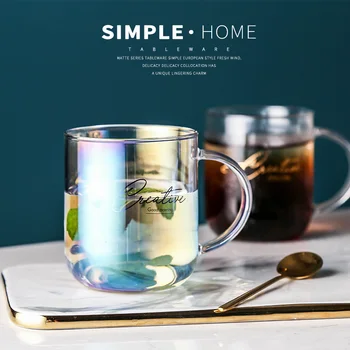 Farverig glas husstand online kendte vand kopper ins enkel og frisk Mori gennemsigtig kopper tekopper drikke kopper