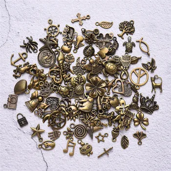 100 Stilarter Retro Alloy Vedhæng til Smykker Tilbehør DIY Armbånd, Nøgleringe Bogmærker Håndlavede Smykker Materialer til