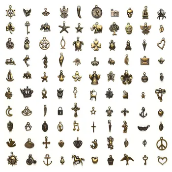 100 Stilarter Retro Alloy Vedhæng til Smykker Tilbehør DIY Armbånd, Nøgleringe Bogmærker Håndlavede Smykker Materialer til