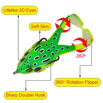 1STK Dobbelt Propeller Frog Woblere Bløde Agn Jigging Fiskeri Lokker 90mm 13g Kunstige Crankbait Minnow Topwater fiskegrej