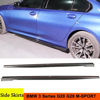 Ægte Carbon Fiber Side Kofanger Læbe Udvidelser Side Skørter Til BMW 3-Serie G20 G28 2020 Op Body Kit