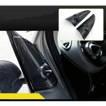 Bil Carbon Søjle Højttaler Dekoration bakspejlet Justering Dække Trim for-Benz, Smart 453 Fortwo Forfour+