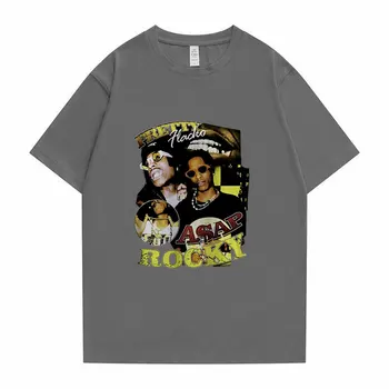 Nye Awesome ASAP Rocky Portræt Grafisk Æstetik Tshirt Hip Hop Harajuku Tees Bomuld Mænd, Kvinder T-Shirt Mode Casual T-Shirts
