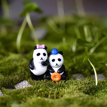 Mini Harpiks Panda Moss Micro World Bonsai Haven, Lille Ornament Landskab Hjem & Have Udsmykning DIY Tilbehør 4stk